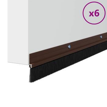 Aufsteck Türbürstendichtungen 6 pcs Braun 100 cm
