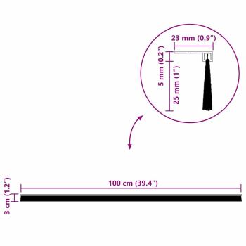Aufsteck Türbürstendichtungen 2 pcs Silber 100 cm