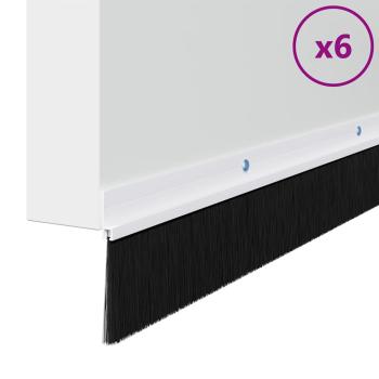 Aufsteck Türbürstendichtungen 6 pcs Weiß 100 cm