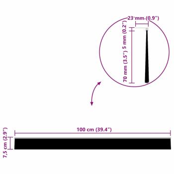 Aufsteck Türbürstendichtungen 6 pcs Schwarz 100 cm
