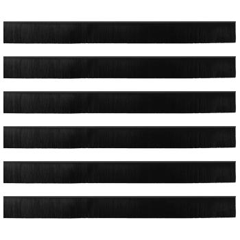 Aufsteck Türbürstendichtungen 6 pcs Schwarz 100 cm