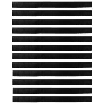 Aufsteck Türbürstendichtungen 12 pcs Schwarz 100 cm
