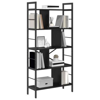 Bücherregal Schwarz Eichen-Optik 75 x 30 x 156 cm Holzwerkstoff