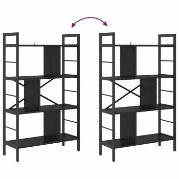 Bücherregal Schwarz Eichen-Optik 75 x 30 x 123,5 cm
