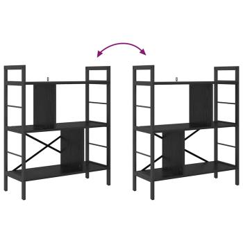 Bücherregal Schwarz Eichen-Optik 75 x 30 x 91 cm Holzwerkstoff