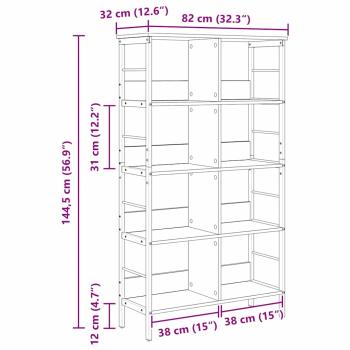 Bücherregal Sonoma-Eiche 82 x 32 x 144,5 cm Holzwerkstoff