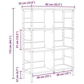 Bücherregal Altholz 82 x 32 x 112 cm Holzwerkstoff