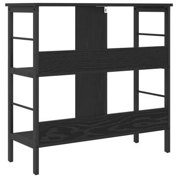 Bücherregal Schwarz Eichen-Optik 82 x 32 x 79 cm Holzwerkstoff