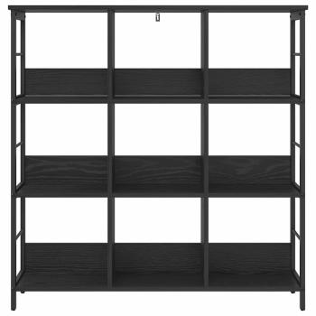 Bücherregal Schwarz Eichen-Optik 102 x 32 x 104,5 cm