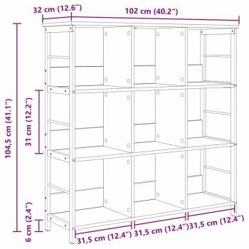 Bücherregal Graues Sonoma 102 x 32 x 104,5 cm Holzwerkstoff