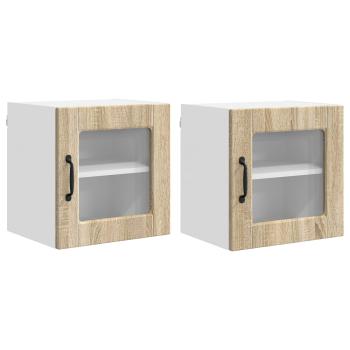 Küchenwandschrank mit Regal 2 pcs Sonoma-Eiche 40 x 31 x 40 cm