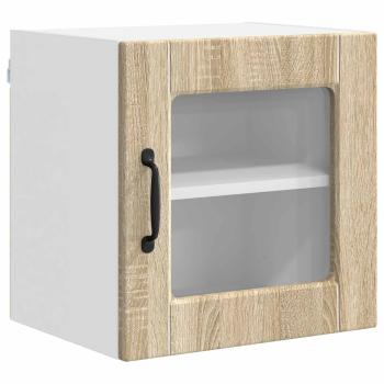 Wandglas-Schrank PORTO 2 stk. Sonoma-Eiche Holzwerkstoff