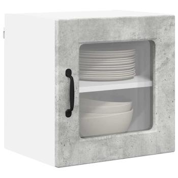 Küchenwandschrank mit Regal 2 pcs Beton Grau 40 x 31 x 40 cm