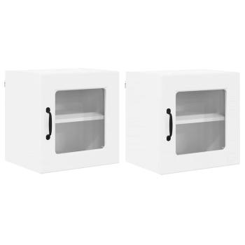 Küchenwandschrank mit Tür 2 pcs Hochglanz Weiß 40 x 31 x 40 cm