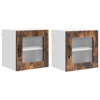 Küchenwandschrank 2 pcs Geräucherte Eiche 40 x 31 x 40 cm