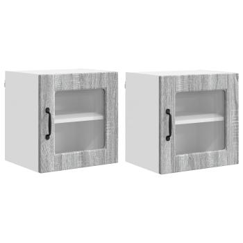 ARDEBO.de - Küchenwandschrank mit Regal 2 pcs Graues Sonoma 40 x 31 x 40 cm