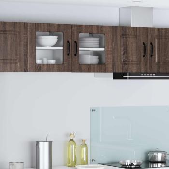 ARDEBO.de - Wandglas-Schrank PORTO Braun Eichen-Optik 40 x 31 x 40 cm