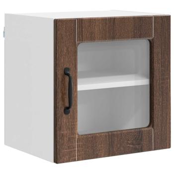 Wandglas-Schrank PORTO Braun Eichen-Optik 40 x 31 x 40 cm