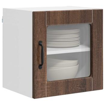 Wandglas-Schrank PORTO Braun Eichen-Optik 40 x 31 x 40 cm