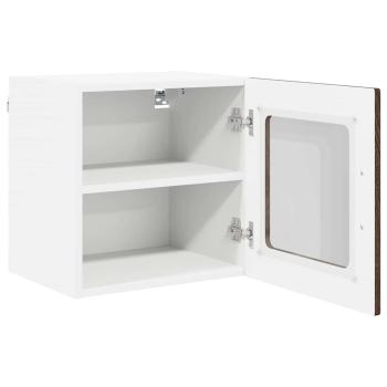 Wandglas-Schrank PORTO Braun Eichen-Optik 40 x 31 x 40 cm