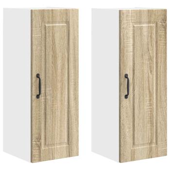Küchenwandschrank mit Regal 2 pcs Sonoma-Eiche 30 x 31 x 80 cm