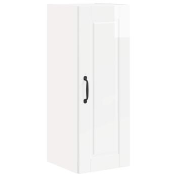 Küchenwandschrank mit Tür 2 pcs Hochglanz Weiß 30 x 31 x 80 cm
