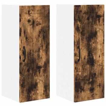 Küchenwandschrank 2 pcs Geräucherte Eiche 30 x 31 x 80 cm