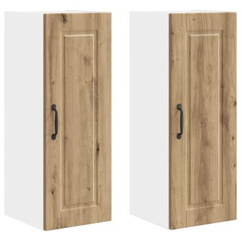 Küchenwandschrank mit Regal 2 pcs Artisan-Eiche 30 x 31 x 80 cm