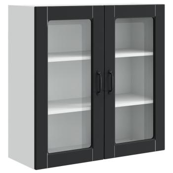 ARDEBO.de - Küchenwandschrank mit Tür Schwarz 80 x 31 x 80 cm Holzwerkstoff