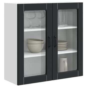 Küchenwandschrank mit Tür Schwarz 80 x 31 x 80 cm Holzwerkstoff