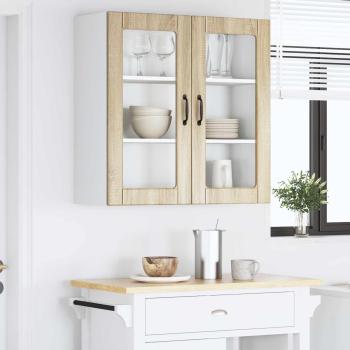 Wandglas-Schrank PORTO Sonoma-Eiche 80 x 31 x 80 cm