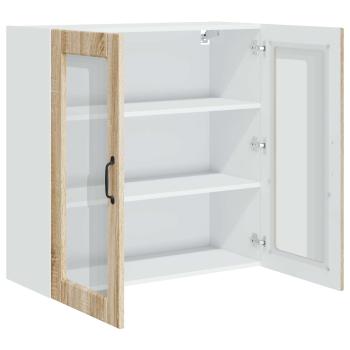 Wandglas-Schrank PORTO Sonoma-Eiche 80 x 31 x 80 cm