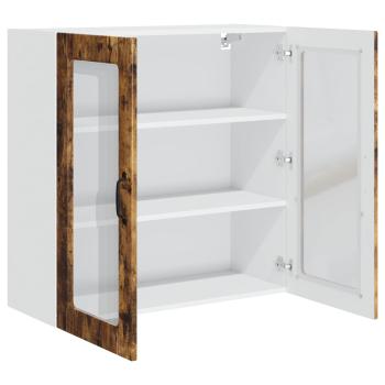 Wandglas-Schrank PORTO Geräucherte Eiche 80 x 31 x 80 cm