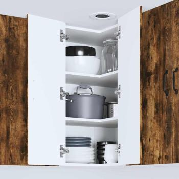 Küchenwandschrank mit Regal Geräucherte Eiche 57 x 57 x 80 cm