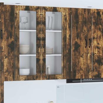 ARDEBO.de - Küchenwandschrank mit Regal Geräucherte Eiche 40 x 31 x 100 cm