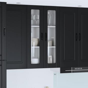 ARDEBO.de - Küchenwandschrank Schwarz 60 x 31 x 100 cm Holzwerkstoff