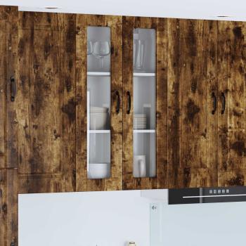 ARDEBO.de - Küchenwandschrank mit Regal Geräucherte Eiche 60 x 31 x 100 cm