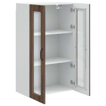 Wandglas-Schrank PORTO Braun Eichen-Optik 60 x 31 x 100 cm
