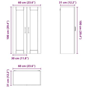 Küchenwandschrank Altholz 60 x 31 x 100 cm Holzwerkstoff