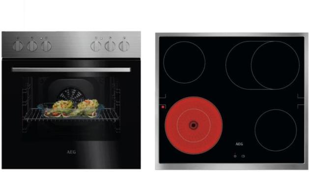 ARDEBO.de AEG KOMBI2026 EEK: A Herdset mit Glaskeramikkochfeld (OU5AE10CM + TA64RAS6XB), 60 cm breit, 65 L, Edelstahl Antifingerprint (801419448)