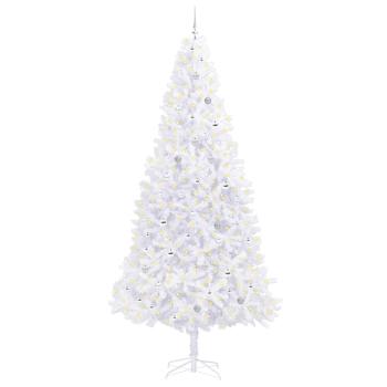 Künstlicher Weihnachtsbaum Weiß 300 cm PVC und Stahl
