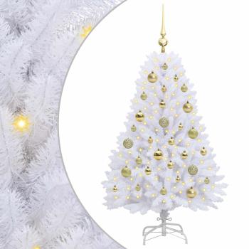 Künstlicher klappbarer Weihnachtsbaum Weiß 120 cm PVC und Stahl