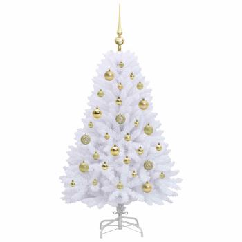 Künstlicher klappbarer Weihnachtsbaum Weiß 120 cm PVC und Stahl