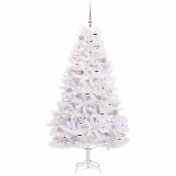 Künstlicher klappbarer Weihnachtsbaum Weiß 180 cm PVC und Stahl