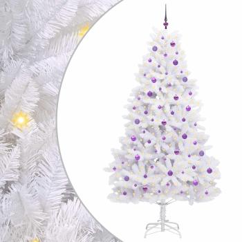 Künstlicher klappbarer Weihnachtsbaum Weiß 240 cm PVC und Stahl