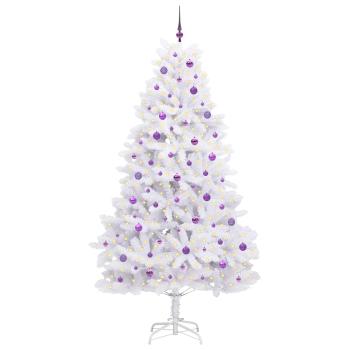 Künstlicher klappbarer Weihnachtsbaum Weiß 240 cm PVC und Stahl