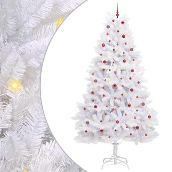 Künstlicher klappbarer Weihnachtsbaum Weiß 300 cm PVC und Stahl