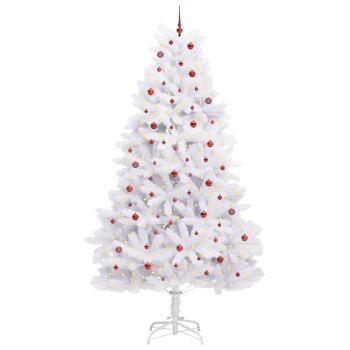 Künstlicher klappbarer Weihnachtsbaum Weiß 300 cm PVC und Stahl