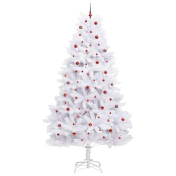Künstlicher klappbarer Weihnachtsbaum Weiß 300 cm PVC und Stahl