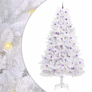 Künstlicher klappbarer Weihnachtsbaum Weiß 300 cm PVC und Stahl